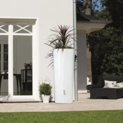 Garantia Regenton Met Plantenbak Wit 350 Liter -Tuingereedschap 123 2485