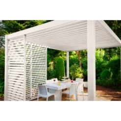 Zijwand Louvre Voor Pergola Classic & Deluxe Wit 300 Series 9 Zijwand Louvre Voor Pergola Classic & Deluxe Wit 300 Series -Tuingereedschap 123 2689