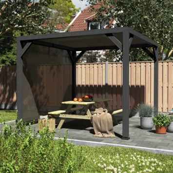 Pergola Silvano Zwart Inclusief Zijdoek 3 Pergola Silvano Zwart Inclusief Zijdoek - Afbeelding 3