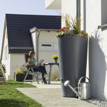 Regenton Met Plantenbak Antraciet Kunststof 150 Liter 3 Regenton Met Plantenbak Antraciet Kunststof 150 Liter - Afbeelding 3