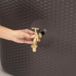 Garantia Regenton Wicker Sunda Donkerbruin 300 Liter -Tuingereedschap 123 3055