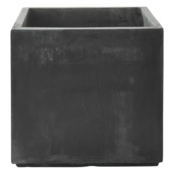 Pot Fiberclay Donkergrijs Streep Vierkant Ø33 H29 Cm 1 Pot Fiberclay Donkergrijs Streep Vierkant Ø33 H29 Cm