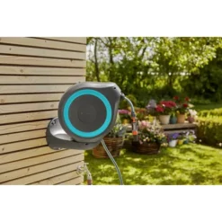 Gardena Wandslangenbox Roll-up 20 Meter Grijs Blauw -Tuingereedschap 123 3666