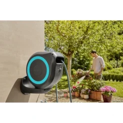 Gardena Wandslangenbox Roll-up 20 Meter Grijs Blauw -Tuingereedschap 123 3667