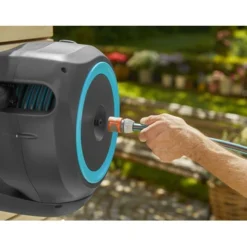 Gardena Wandslangenbox Roll-up 20 Meter Grijs Blauw -Tuingereedschap 123 3668