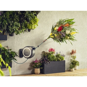 Gardena Wandslangenbox Roll Up 25m Grijs/wit Incl. Tuinspuit 4 Gardena Wandslangenbox Roll Up 25m Grijs/wit Incl. Tuinspuit - Afbeelding 4