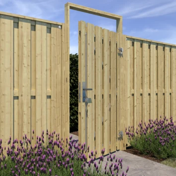 Poortpakket Grenen Hout Op Metalen Frame 3 Poortpakket Grenen Hout Op Metalen Frame - Afbeelding 3