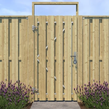 Poortpakket Grenen Hout Op Metalen Frame 5 Poortpakket Grenen Hout Op Metalen Frame - Afbeelding 5