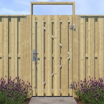 Poortpakket Grenen Hout Op Metalen Frame 6 Poortpakket Grenen Hout Op Metalen Frame - Afbeelding 6