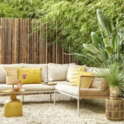 Bamboe Schutting Zwart Ca. 180x180 Cm -Tuingereedschap 123 5169