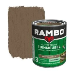 Rambo Pantserbeits Tuinmeubel Transparant Greywash Zijdemat 750 Ml