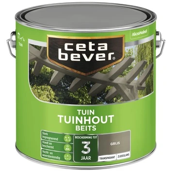 CetaBever Tuinhoutbeits Transparant Grijs Zijdeglans 2,5 L 2 CetaBever Tuinhoutbeits Transparant Grijs Zijdeglans 2,5 L - Afbeelding 2