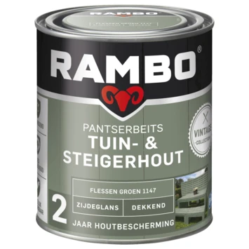 Rambo Vintage Pantserbeits Tuin- En Steigerhout Dekkend Flessen Groen Zijdeglans 750 Ml 3 Rambo Vintage Pantserbeits Tuin- En Steigerhout Dekkend Flessen Groen Zijdeglans 750 Ml - Afbeelding 3