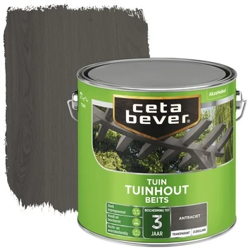 CetaBever Tuinhoutbeits Transparant Antraciet Zijdeglans 2,5 L 1 CetaBever Tuinhoutbeits Transparant Antraciet Zijdeglans 2,5 L