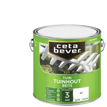 CetaBever Tuinhoutbeits Dekkend Wit Zijdeglans 2,5 L 2 CetaBever Tuinhoutbeits Dekkend Wit Zijdeglans 2,5 L - Afbeelding 2