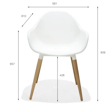 Stoel Odense Wit 2 Stoel Odense Wit - Afbeelding 2