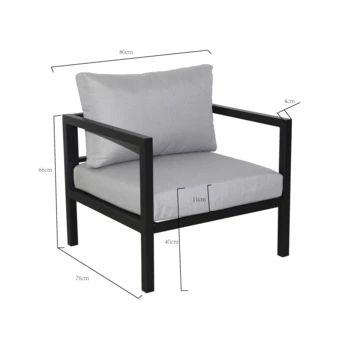 Loungestoel Evora Antraciet 2 Loungestoel Evora Antraciet - Afbeelding 2