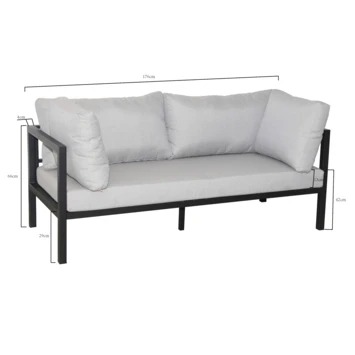 Loungebank Evora Antraciet 2 Loungebank Evora Antraciet - Afbeelding 2